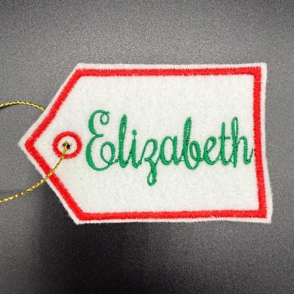 Embroidered Name Christmas ornament gift tags 6 pieces - Picture 4 of 4